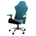 HOKIPO Gaming Chair Cover Elastic Jacquard Computer Rotating Chair Seat Covers Slipcover, Turquoise (NEW-AR-5366-TRQ) - Image 2