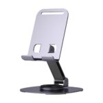 Heavy Metal 360° Phone Stand for Desk Sturdy,Anti-Slip,Height Angle Adjustable Mobile Holder Cellphone Holder Compatible with All Mobile Phones (Grey) - Image 2