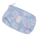 House of Quirk Multi-function Portable Digital Product Storage Electronic Accessories Travel Cable Organizer Pouch Shock-Proof Charger Data Line Bag - Grey Flamingo, Polyester - Image 2