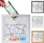 House of Quirk Travel Adventure Archive Shadow Box for Memories, Shadow Keepsake Box with Slot On Top, Life in a Shadow Box Travel Gift Frame (11.5" x 11.5" inch Large, White) - Image 2