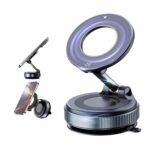 Humble® Vacuum Magnetic Car Phone Holder, 360° Adjustable Ultra-Strong Suction Cup Mount, MagSafe Compatible Phone Holder for Car, Gym, Mirror & Home, Works with All Smartphones – Black (MH07) - Image 2