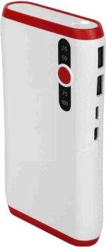 I PRO 20000mAh Power Bank with Dual USB Fast Charging, Type-C Input Portable Charger for Mobile, Tablet, Speaker & Smartband – Red - Image 2