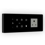 IOTICS Smart Wifi Switch Board: 5 x Switch, 1 Fan & 1 x Smart Plug Module. Touch Control, Remote, App Control. Voice Control with Alexa & Assistant. Smart Touch Switch For Home Automation (Black) - Image 2