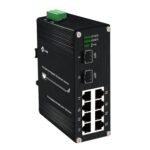 Industrial 8-Port Gigabit Ethernet Switch DIN Rail Mount - 10/100/1000Mbps Unmanaged With 2 SFP Fiber Ports - Image 2