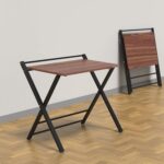 InnoFur Meleti Folding Table for Home, Office, Art, Study, Computer and Gaming I Foldable Desk I Work from Home I Multipurpose I Engineered Wood Top I No Assembly Required (Size: Regular, Brown) - Image 2
