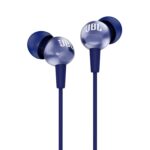 JBL C200SI, Premium in Ear Wired Earphones with Mic, Signature Sound, One Button Multi-Function Remote, Premium Metallic Finish, Angled Earbuds for Comfort fit (Blue) - Image 2