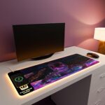 JCBL RGB Gaming Mouse Pad with 15W Wireless Charger | Non-Slip Desk Mat with LED Lighting | Qi-Compatible Charging for iPhone & Android | Keyboard Mouse Pad for Office and Home - The Spacewalk Theme - Image 2