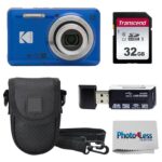 KODAK PIXPRO FZ55 16MP Digital Point & Shoot Camera, 5X Optical Zoom, 28mm Wide Angle, 1080P Full HD Video, Bundle with 32GB SD Card, Protective Case, and Hi-Speed Card Reader (Blue) - Image 2