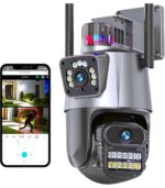 KTG WiFi Dual Lens 6Mp Outdoor PTZ CCTV 4K+4K HD Camera with Built-in Alarm 360° View, Two-Way Audio, Night Vision, Wireless Security Camera for Home with Weather Resistance & Mobile App V380 Pro. - Image 2