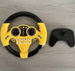 Kids Racing Game Steering Wheel Controller Yellow and Black with Digital Display Multi-Button Controls - Image 2