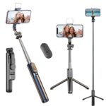 Kratos Upgraded 2026 Selfie Stick Tripod,100CM Length with Light, 3 in 1 Multifunctional Design,Rechargable LED Light with Two Brighness Levels for Make up,Selfie & Photo Shoot with Bluetooth Remote - Image 2