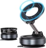 Lapster Magneto M2 Magnetic Phone Holder with Vacuum Suction 360° Rotation | Universal Car Mount for Dashboard, Gym, Mirror & Shower | Hands-Free Mobile Stand Compatible with All Smartphones. - Image 2
