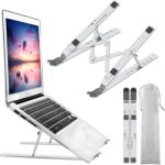 Laptop Stand, 6 Angles Adjustable Aluminum Ergonomic Foldable Portable Desktop Holder Compatible with 10-15.6” MacBook,iPad, HP, Dell, Lenovo Silver - Image 2