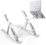 Laptop Stand Adjustable Aluminum Foldable Ergonomic Laptop Riser with 6 Angle Height Levels Portable Metal Laptop Holder Compatible with 10–15.6 Inch HP Dell Lenovo for Office Home Desk Use - Image 2