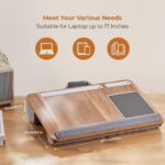 Laptop Tray with Pillow Cushion - Adjustable Lap Desk for Bed & Sofa - Built-in Mouse Pad, Wrist Rest & Phone Holder - Fits Up to 17" Laptops - Portable Writing & Gaming Tray - Image 2