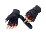 Leather Wrist Support Gym and Fitness Gloves (Black) - Image 2