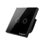 Ledgebit Smart Home Touch Wi-Fi Light Switch – 2 Gang, Smart Wi-Fi Wall Switch, Voice Control with Alexa & Google Assistant, Black - Image 2