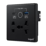 Ledgebit Zigbee Smart Wall Socket – 13A Glass Panel Outlet with USB-A & USB-C Ports | Smart Life App, Voice Control | Zigbee Bridge/Hub Required | Black - Image 2