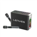Lenyes S861 Portable Bluetooth Party Speaker 150W with 2 Wireless Microphones, Karaoke Speaker with Mic, RGB LED Lights, 12000mAh Battery, TWS, Multi Connectivity, DJ Speaker for Party – Black - Image 2