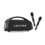 Lenyes S873 Bluetooth Party Speaker | 400W Peak Power | 2 Wireless UHF Mics | 30000mAh Battery | 60W PD Fast Charging | IPX6 Waterproof | TWS Mode | RGB Lights | Lenyes Audio App Compatible (Black) - Image 2