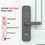 Link Smart Vitron Digital Biometric Door Lock (Wi-Fi, Mobile App, Black) – Premium Capacitive Touch Panel, 300 Access Options, Remote Unlocking || Free Installation and 4 Year Domestic Warranty|| - Image 2