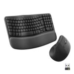 Logitech Wave Keys & Lift Vertical Mouse - Ergonomic Wireless Keyboard and Mouse Combo - with Cushioned Palm Rest, Easy-Switch, Bluetooth, for Multi-OS, Windows/Mac - Graphite - Image 2