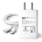MAK 44W Flash Charge Charger with Cable Adapter Compatible with Vivo V21,V21 Pro,V23 5G,V23e 5G,V23 Pro 5G,vivo 23e, iqoo Z5,Z6,Z6x, iqoo neo 3, iqoo neo 6, & Other Devices (White)(Cable Included) - Image 2