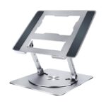 MOCA Laptop Stand for Desk, Adjustable Laptop Stand with 360° Rotating Base for MacBook, Hp, Xps, Acer & More Laptop Riser for Work,Portable Laptop Stand, fits for All 10-17" Laptop (Silver) - Image 2