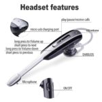 Mabron HM1000 Business Purpose Wireless Bluetooth V4.0 Earphone with Immersive Sound and Hands Free Mic Headphone,Headset for All Smartphones & Tablets - Image 2