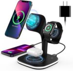 Magnetic Wireless Charger, Charging Station, 5 in 1 Fast Mag-Safe Wireless Charger Stand for iPhone 14,13,12 Pro/Max/Mini/Plus, Apple Watch 8/7/6/SE/5/4/3/2 and Airpods - Image 2
