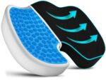 Memory Foam Gel Layer Comfort Seat Cushion Pillow, Car Longer Sitting, Lower Back Pain Relief-Ergonomic Contoured Cushion for Office/Home Chair & Wheelchair (1 pcs/Black) - Image 2