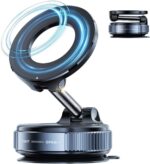 Mojila Place Upgraded 360° Vaccum Magnetic Phones Holder, Magnetic Car Phone Mount, Hands-Free Suction Cup Phones Holder for Car/Gym/Mirror/Shower, Car Mount Compatible with All Mobile (Pro Black) - Image 2
