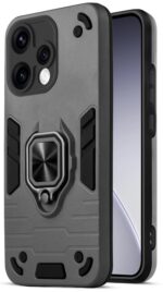 Mr. Case Back Cover for Oppo Reno 15 5G with 360° Rotating Ring Stand | Dual Layer Shockproof Protection | Tough Frame | Raised Camera Protection Case - Grey - Image 2