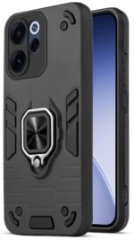 Mr. Case Back Cover for Oppo Reno 15C 5G with 360° Rotating Ring Stand | Dual Layer Shockproof Protection | Tough Frame | Raised Camera Protection Case - Black - Image 2