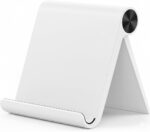Multi-Angle Adjustable Foldable Tablet & Mobile Stand Holder for Smartphones - Compatible with all mobiles and More | Portable Desk Stand for Bed, Office, Kitchen, and Home | White(Pack-01) (1, White) - Image 2
