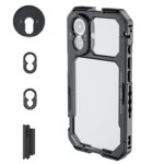 NEEWER Phone Cage Compatible with iPhone 17 Only, Quick Release Video Rig Stabilizer Accessories Kit with 67mm Filter Ring, 17mm Lens Backplate, T Mount Adapter, Camera Control Cap, PA158 (Black) - Image 2