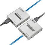 NEXSA 4K HDMI Extender Over Cat5e/Cat6/Cat7 Ethernet Cable, 120M (400ft) Range with Loop-Out, IR Control, Cascading – Silver - Image 2