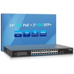 NICGIGA 26 Port 2.5Gb POE Switch with 24* 2.5G POE Ports, 2* 10G SFP+ Ports. 2.5Gbps Network Switch for 2.5Gbps NAS/PC, WiFi6 Router, Wireless AP. - Image 2