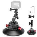 Neewer 6" Camera Suction Mount with Ball Head Magic Arm, Metal Car Mount for Camera/Action Camera/Phone, Air Pump Vacuum Suction Cup on Car or Window Glass with 1/4" 3/8" ARRI Mounting Holes, CA013 - Image 2