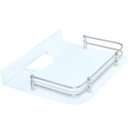 New Ware Acrylic Wall Mount Floating Tempered Glass Shelf Storage Stand for TV WiFi Router Set Top Box Holder Wall Bracket Home Office Installation 11 x 10 Inch - Image 2