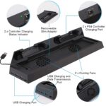 New World Vertical Stand Cooling Fan for PS4 - USB Hub Controller Charging Dock All in One for Fat, Slim, Pro Gaming Console - Image 2
