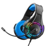 Nitho Spectra Gaming Headset with RGB Light and Microphone, Over-Ear Stereo Headphones for Xbox Series X|S, Xbox One, PS5, PS4, Nintendo Switch, PC, Mobile, 3.5 mm Audio Jack, 50 mm Drivers - Blue - Image 2