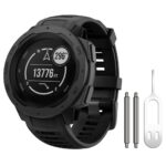 NotoCity Instinct Band, Soft Silicone Replacement Watch Strap For Garmin Instinct/Instinct 2/Instinct 2 Solar Sports GPS Smartwatch With Adapter Tools, 5.2 Inch To 8.8 Inch, Silicone, 20 Mm, Black - Image 2