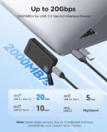 ORICO 512GB Portable SSD, Up to 2000MB/s, USB 3.2 Gen 2x2, Ultra-Mini, Compact with 2 in 1 USB C Cable, External Solid State Drives, Reliable Storage for USB C Smartphone, Tablet, PC - B20 - Image 2