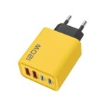 OX Electronic 120W Fast Charging Power Adapter with 4 Ports, 2 USB-C PD and 2 USB QC 3.0, Universal Charger, Yellow - Image 2