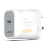 Oakter 65W Fast Charger | Type-C Fast Charging Adapter for Laptop, Mobile, MacBook, iPhone 15 & Newer, iPad, Samsung | White | 3- Pin Plug (Adapter) - Image 2
