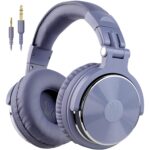 OneOdio Over Ear Headphone, Wired Bass Headsets with 50mm Driver, Foldable Lightweight Headphones with Share Port and Mic for Recording Monitoring Mixing Podcast Guitar PC TV (Light Blue) - Image 2