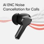 Original Wireless Earbuds for Realme T110 Bluetooth 5.4 with Rich Bass Sound, ENC Mic, Long Battery Backup & Smart Touch Controls (Black) - Image 2