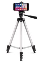 PROLET Adjustable Portable & Foldable Aluminium Tripod Stand Smartphones Mobile Clip and Camera Holder with Carrying Bag - Image 2