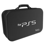 PSS Premium Hard Shell Travel Bag Briefcase Waterproof Carrying Case with 2-Tier Storage Shoulder Strap Compatible for PS5 Console, Controllers, Accessories, Black - Image 2